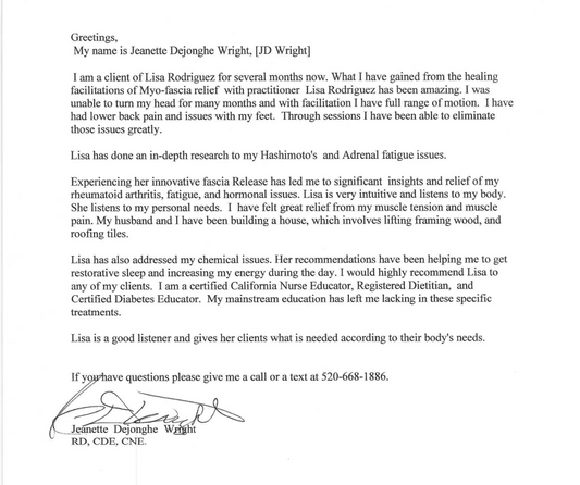 J.D. Wright Testimony Letter
